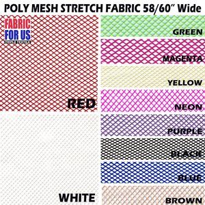 Mesh Polyester Stretch Fabric 10 Colors 58/60" Inch Wide Limited